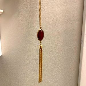 Red pendant tassel necklace